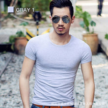 Load image into Gallery viewer, Men Tshirt Spandex Fitness Gym Clothing Man Tops Tees T Shirt For Male Solid Color Tshirts multi Colors T-Shirt XS-XXL