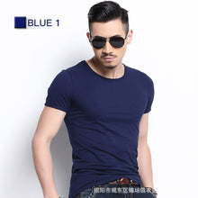 Load image into Gallery viewer, Men Tshirt Spandex Fitness Gym Clothing Man Tops Tees T Shirt For Male Solid Color Tshirts multi Colors T-Shirt XS-XXL
