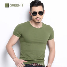 Load image into Gallery viewer, Men Tshirt Spandex Fitness Gym Clothing Man Tops Tees T Shirt For Male Solid Color Tshirts multi Colors T-Shirt XS-XXL
