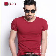 Load image into Gallery viewer, Men Tshirt Spandex Fitness Gym Clothing Man Tops Tees T Shirt For Male Solid Color Tshirts multi Colors T-Shirt XS-XXL
